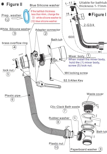 Sandy Beach Brass Bath Mixer Tap Filler Overflow with Pop-Up Waste