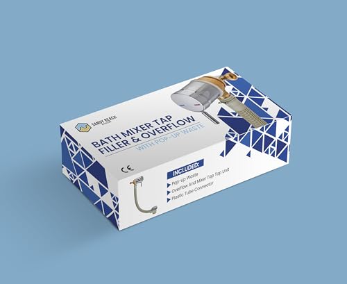 Sandy Beach Brass Bath Mixer Tap Filler Overflow with Pop-Up Waste