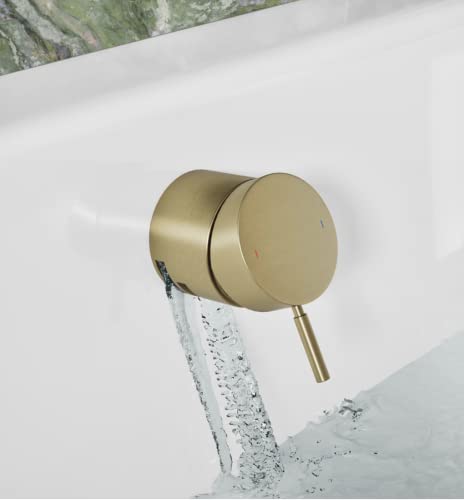 Sandy Beach Brass Bath Mixer Tap Filler Overflow with Pop-Up Waste