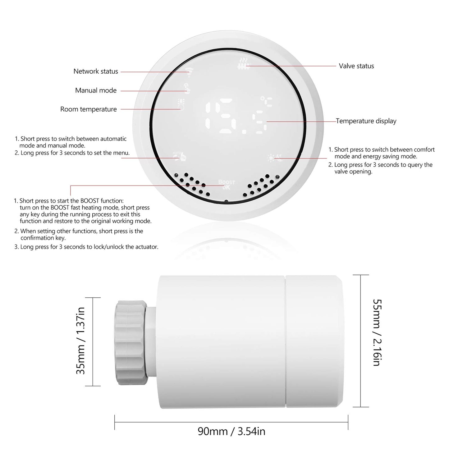 Sandy Beach Smart Heating Thermostat TRV Radiator Valves with Zigbee Gateway and Boiler Receiver Connecting to Amazon Alexa Google Home