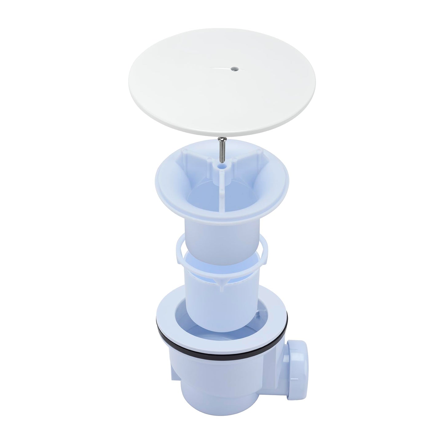 Sandy Beach White Shower Waste, White Elegance, Premium 90mm Waste Trap, Sleek Shower Tray Waste Trap, and Drain Cover Replacement Solutions - Perfectly Sized, Effortlessly Stylish (White)