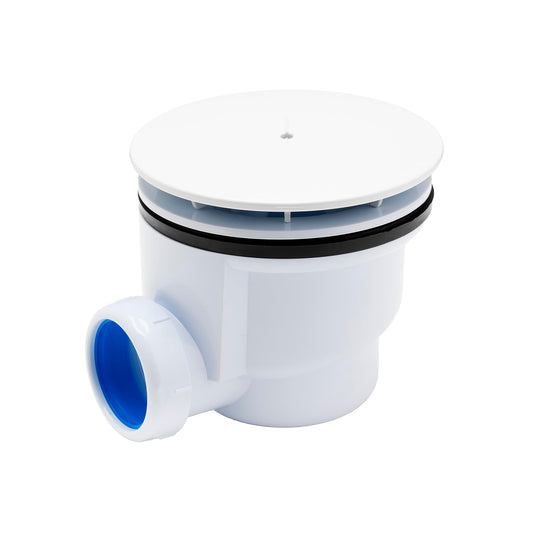 Sandy Beach White Shower Waste, White Elegance, Premium 90mm Waste Trap, Sleek Shower Tray Waste Trap, and Drain Cover Replacement Solutions - Perfectly Sized, Effortlessly Stylish (White)
