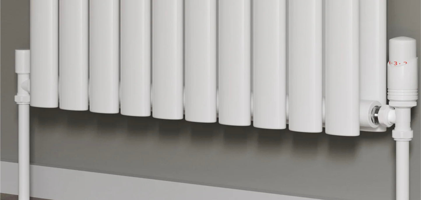 Sandy Beach White TRV Thermostatic Radiator Valve Pipe Covers Sleeves & Collars - Radiator Pipe Covers White - Covers for Radiator Pipes (130mm x 18mm)