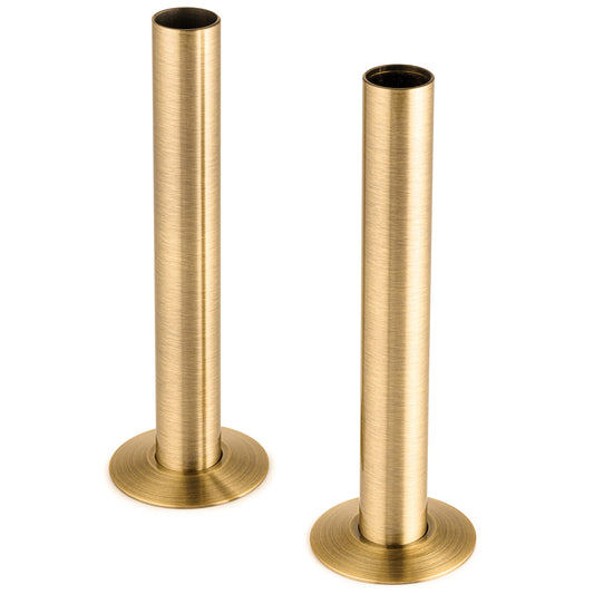 Sandy Beach Brass TRV Thermostatic Radiator Valve Pipe Covers Sleeves & Collars 130mm x 18mm