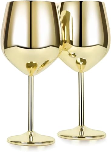 Sandy Beach Gold Brushed Brass Stemmed Wine Glasses Goblets